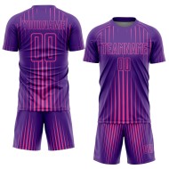 Custom Purple Pink Lines Sublimation Soccer Uniform Jersey Custom Purple Pink Lines Sublimation Soccer Uniform Jersey